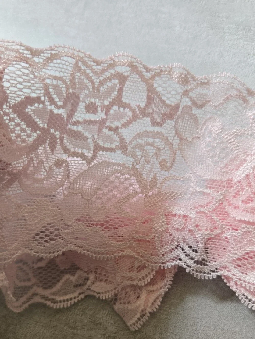 Baby Girl Light Pink Lace Stretch Bow Headband Floral Toddler Hairband Accessory
